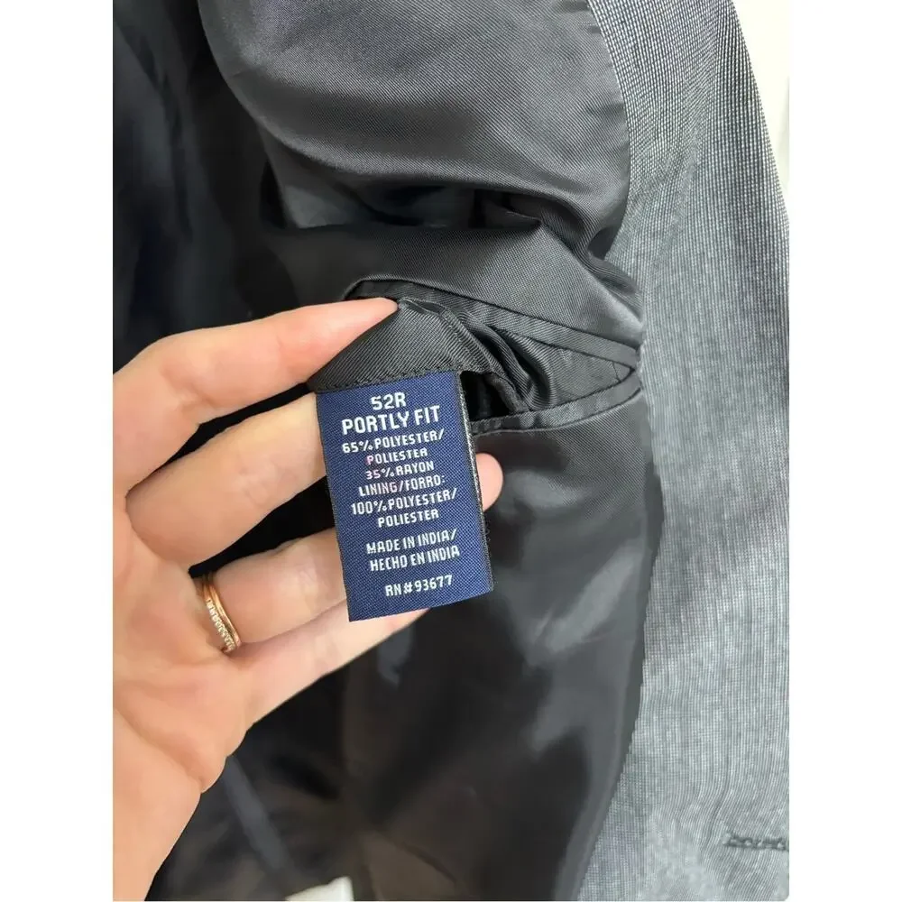 NEW Stafford Men’s Gray Blazer Sport Coat - Size 52R Portly